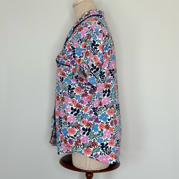 Kate Spade New York Black Label Spring Floral Pajama Top Button Down Size Medium - Picture 4 of 5